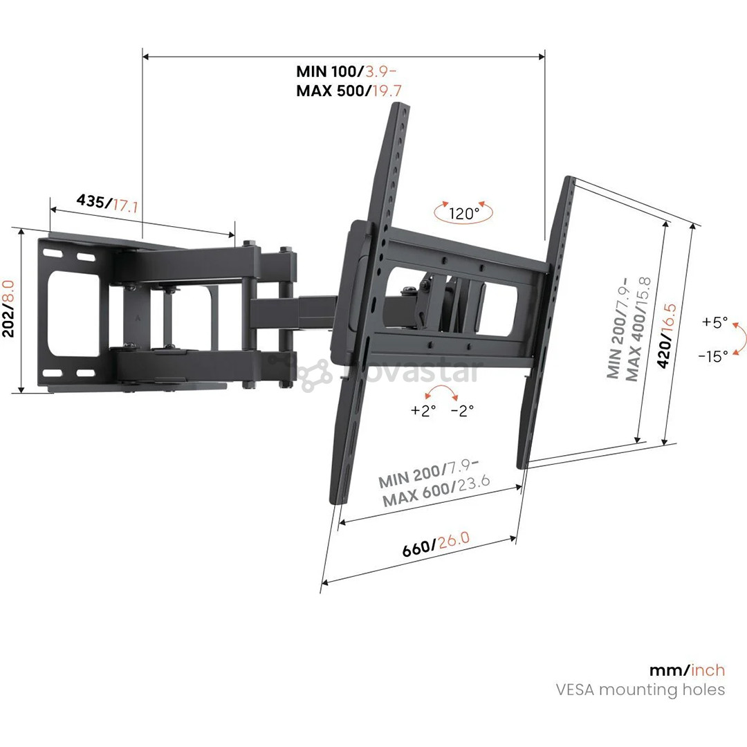 Vogel's UP 6053 Full-Motion L, 40 - 80", черный - Настенное крепление для телевизора