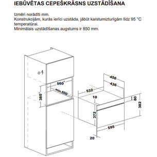 Hisense Hi6, 34 L, 900 W, juoda - Įmontuojama mikrobangų krosnelė su griliu
