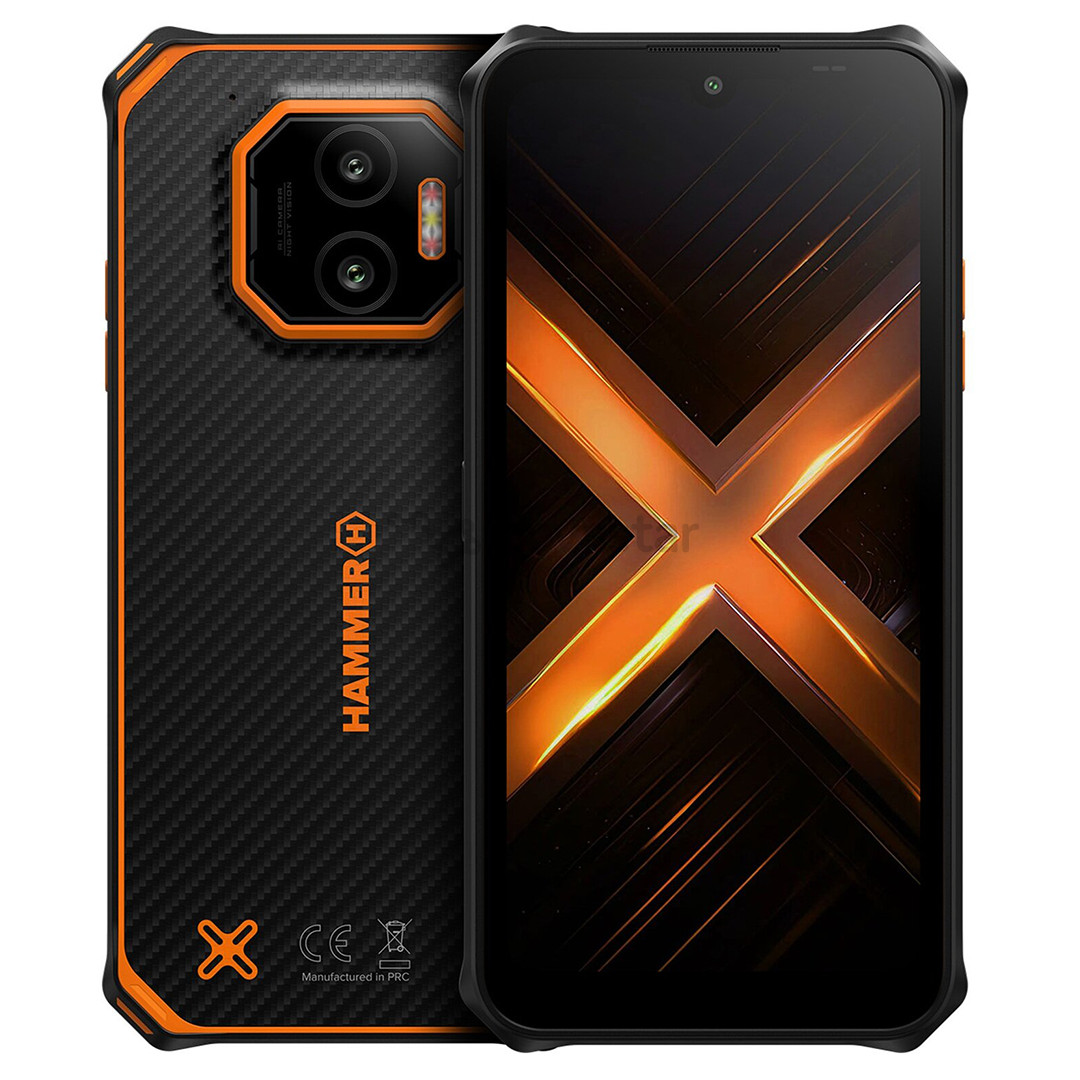 HAMMER Energy X2 5G, 8GB, 256GB, black/orange - Smartphone