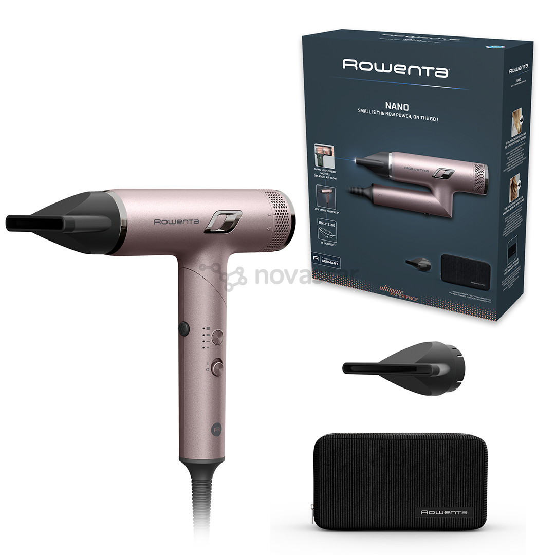 Rowenta Nano, складной, 1700 Вт, розовый - Фен