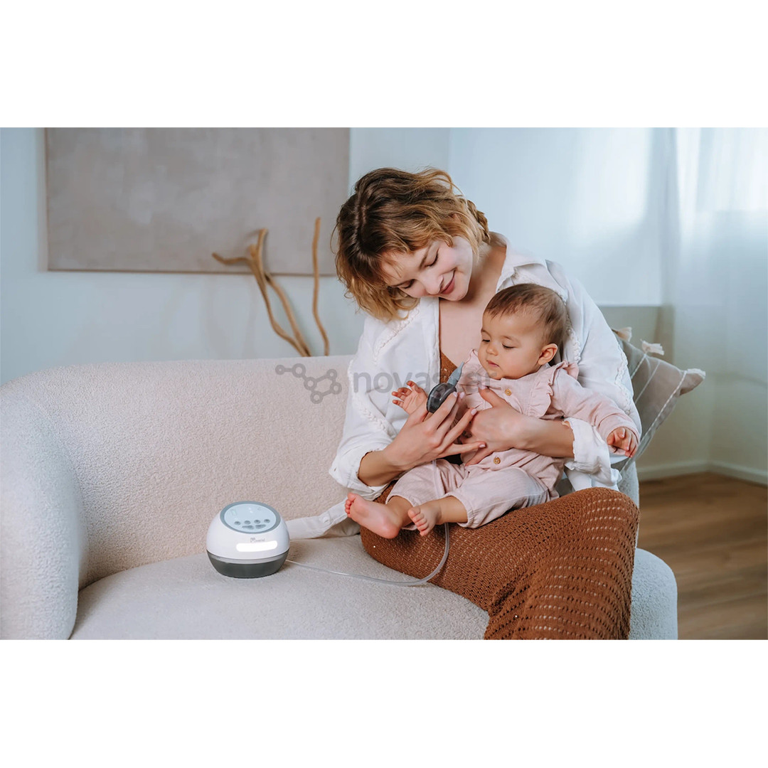 Momini NoseNest, white/grey - Automatic nasal aspirator