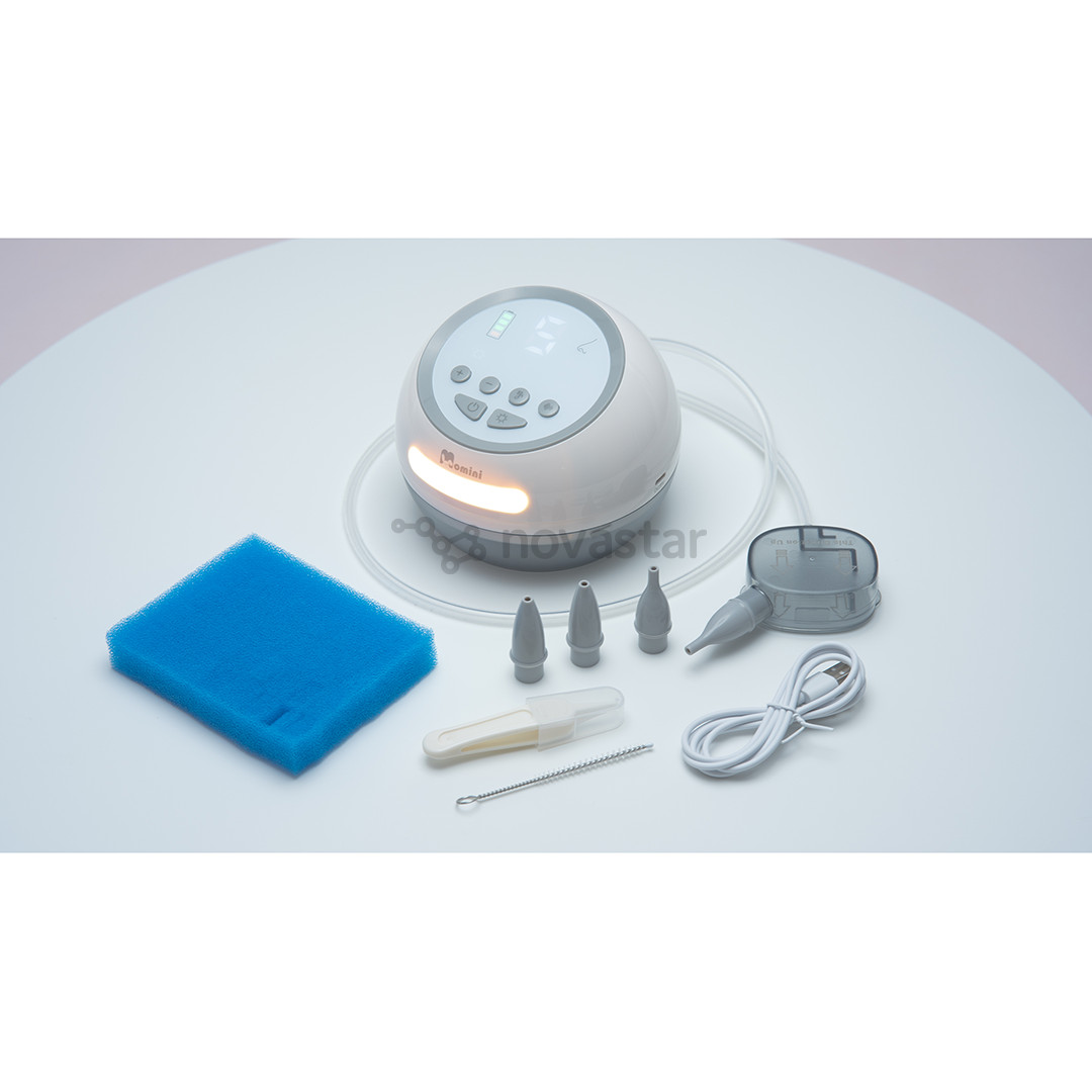 Momini NoseNest, white/grey - Automatic nasal aspirator