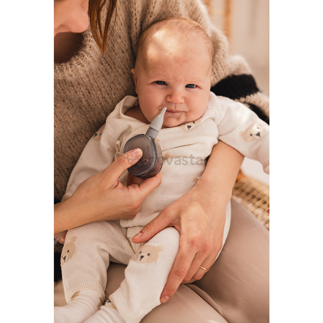 Momini NoseNest, white/grey - Automatic nasal aspirator