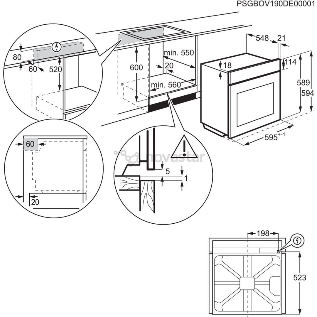 Electrolux 700 Series MealAssist with PizzaExpert 700, 72 L, pirolizė, juoda - Įmontuojama orkaitė