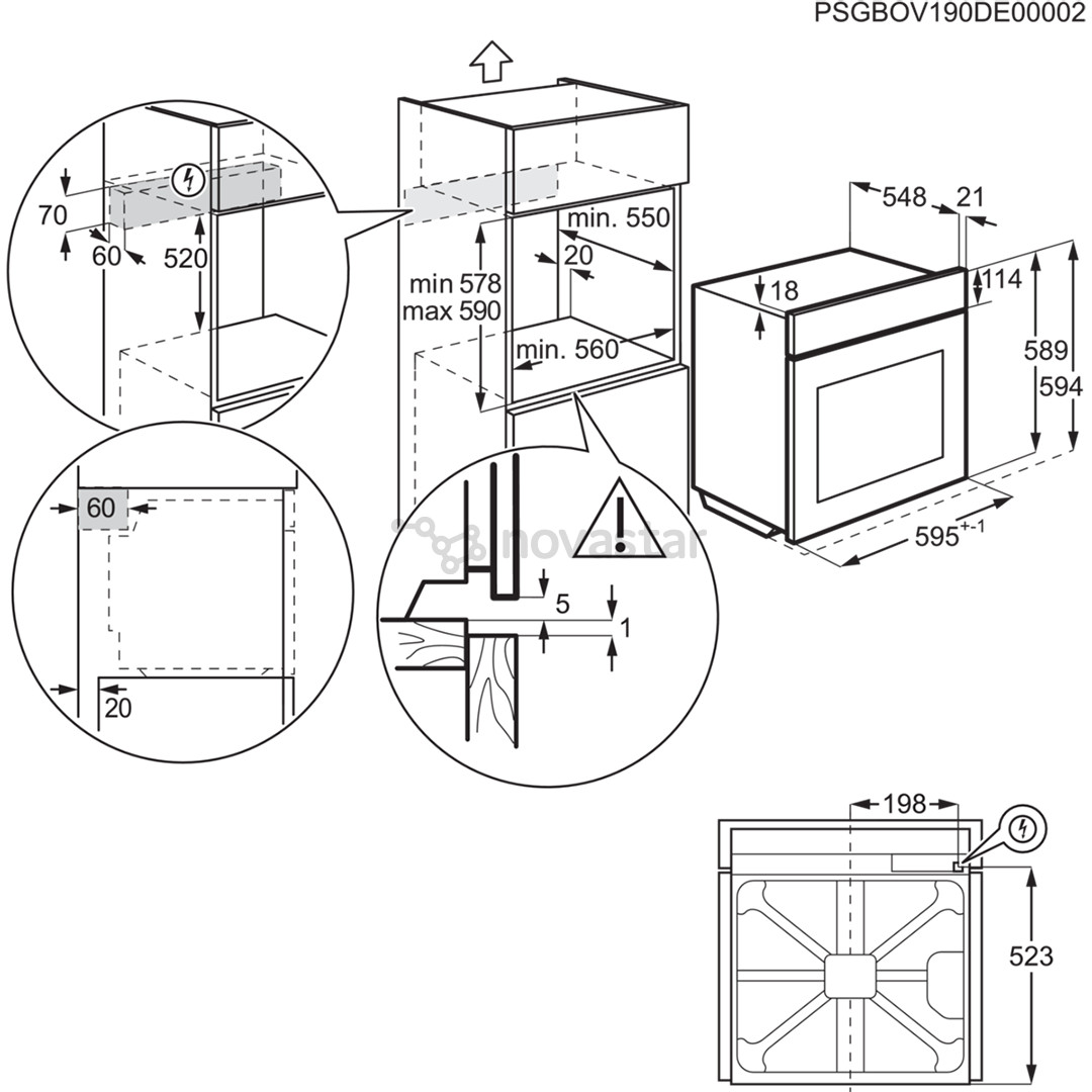 Electrolux 700 Series MealAssist with PizzaExpert 700, 72 L, pirolizė, juoda - Įmontuojama orkaitė