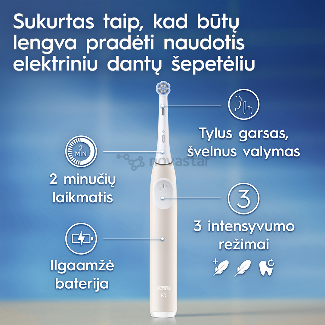 Braun Oral-B iO2, rožinio aukso spalvos - Elektrinis dantų šepetėlis
