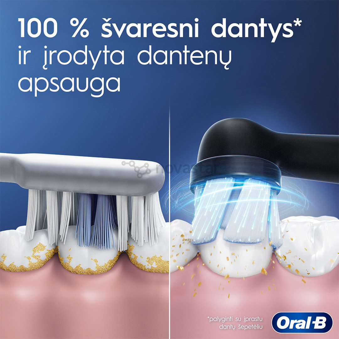 Elektrinis dantų šepetėlis Braun Oral-B iO2, kelioninis dėklas, juodas
