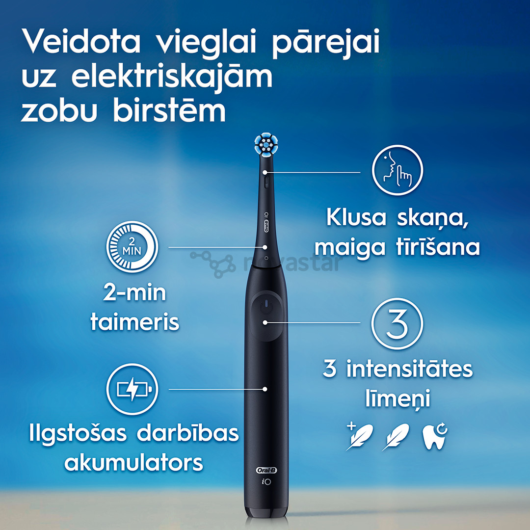 Elektrinis dantų šepetėlis Braun Oral-B iO2, kelioninis dėklas, juodas