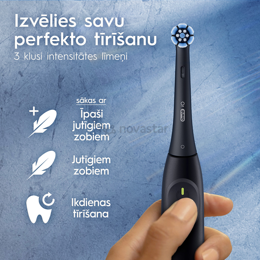 Elektrinis dantų šepetėlis Braun Oral-B iO2, kelioninis dėklas, juodas