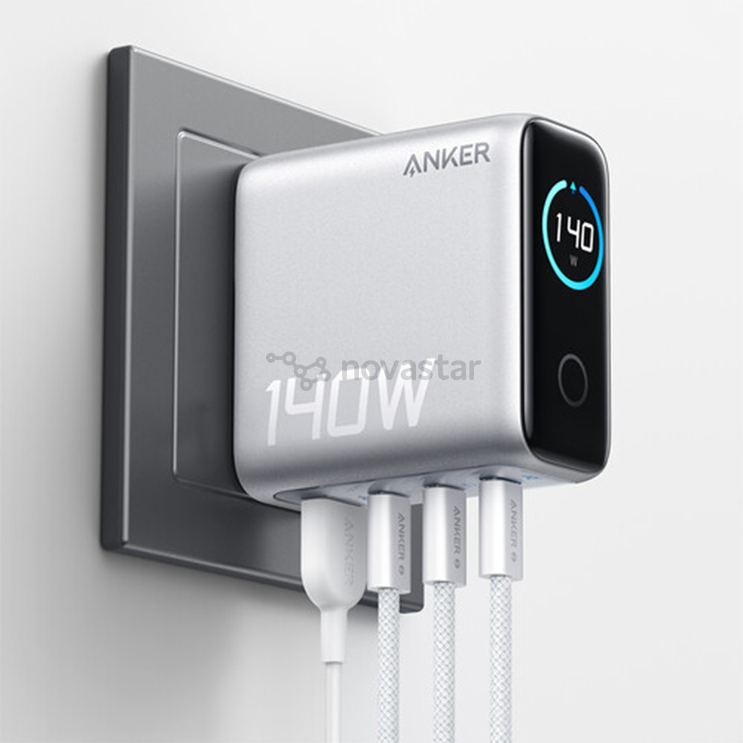 Anker 4-Port Foldable PD 3.1 USB-C GaN Charger, 140W, silver - Charger
