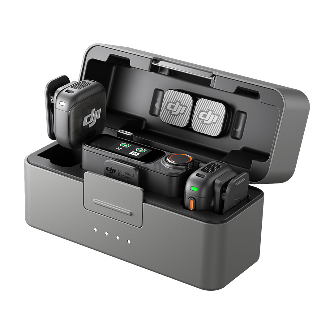 DJI Mic 3 (2 TX + 1 RX + Charging Case), gray - Wireless microphone CP.RN.00000480
