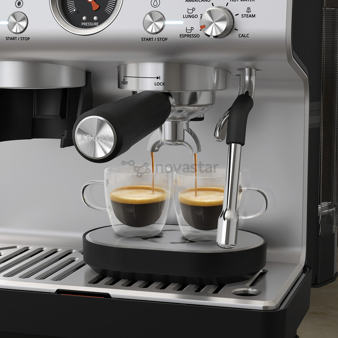 Krups Precision+, pilkas/juodas - Kavos aparatas
