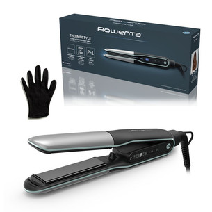 Rowenta Thermostyle 2-in-1, juodas/pilkas - Plaukų tiesintuvas
