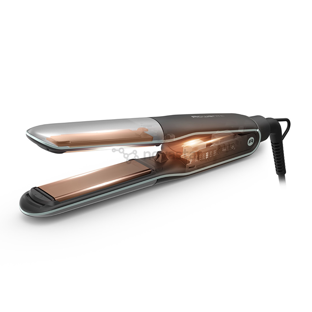 Rowenta Thermostyle 2-in-1, juodas/pilkas - Plaukų tiesintuvas