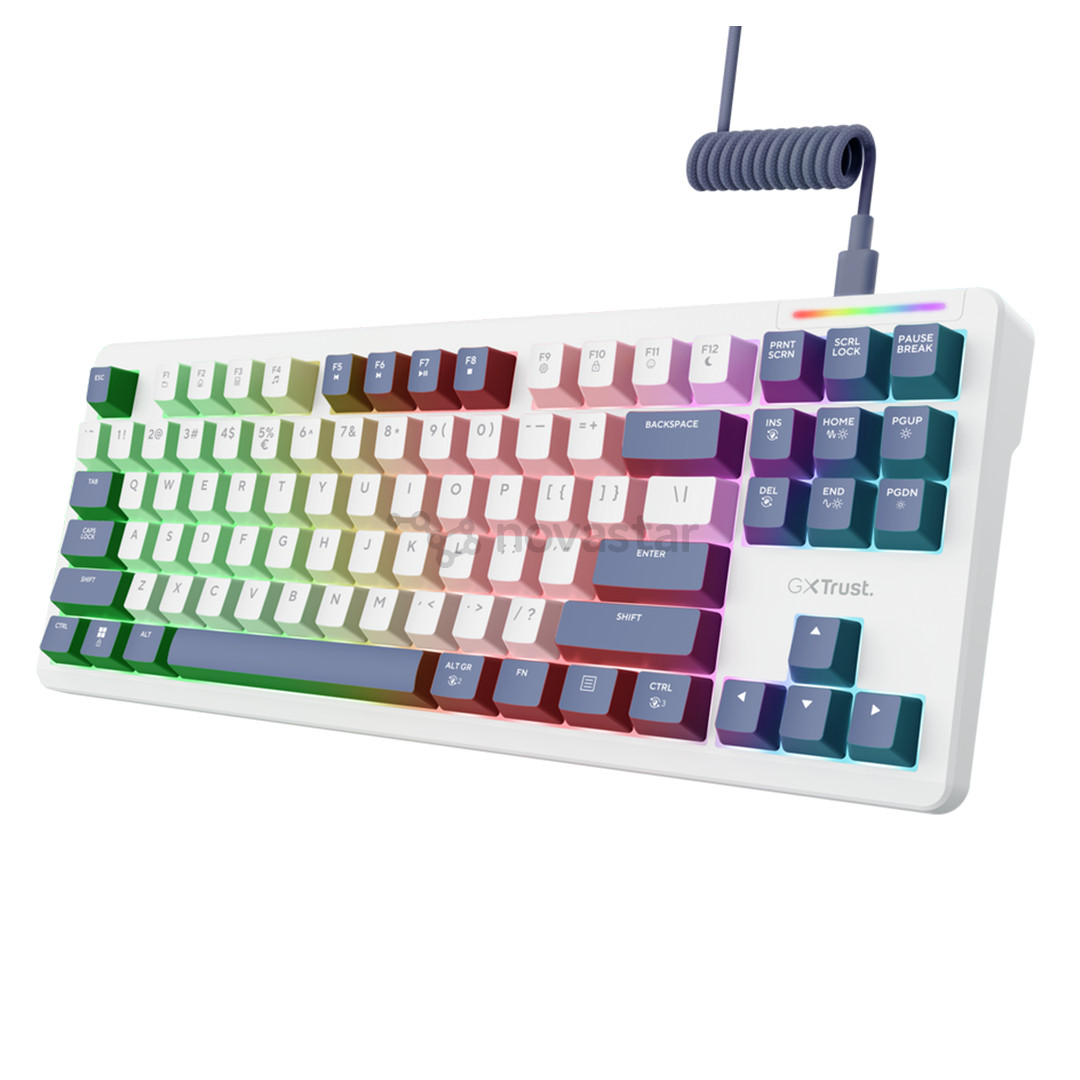 Trust GXT 872 Zyra ,TKL, US, белый - Клавиатура
