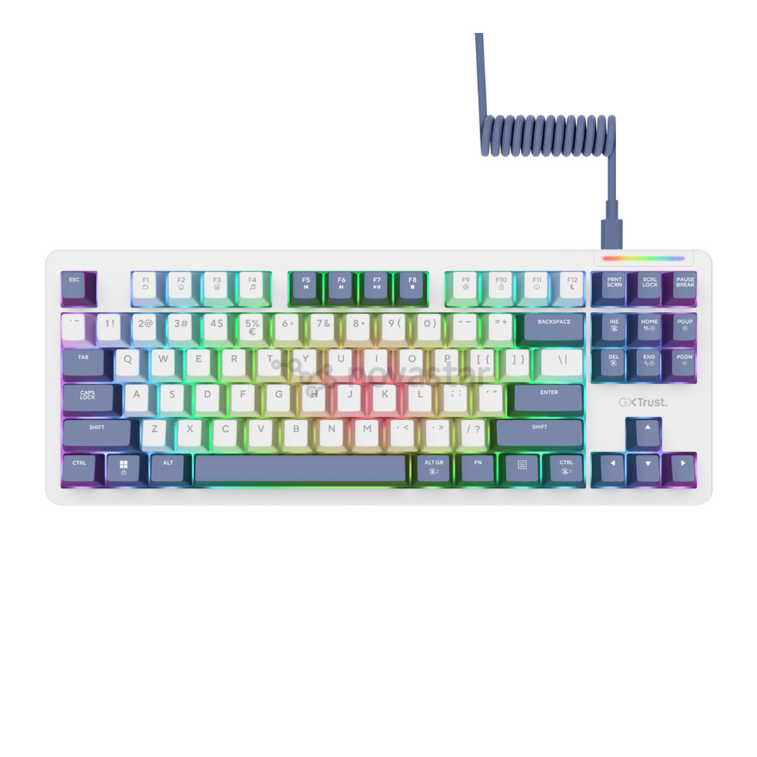 Trust GXT 872 Zyra ,TKL, US, белый - Клавиатура 25729