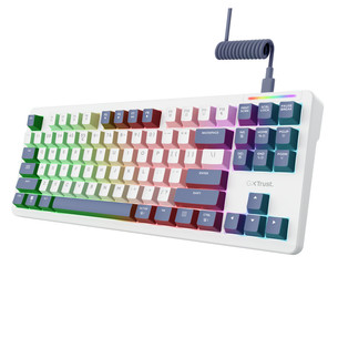 Trust GXT 872 Zyra ,TKL, SWE, белый - Клавиатура
