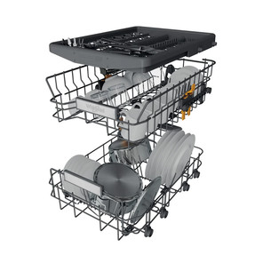 Whirlpool, 10 place settings, stainless steel - Free standing dishwasher
