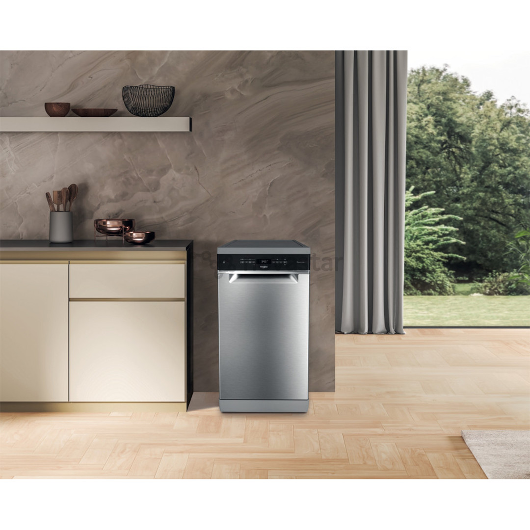 Whirlpool, 10 place settings, stainless steel - Free standing dishwasher