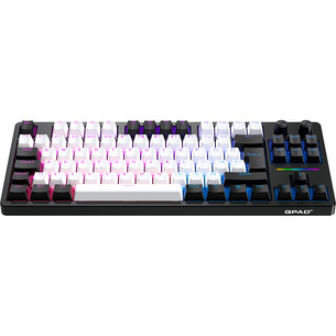 QPAD Loop TKL Model 3, US, balta/juoda - Belaidė klaviatūra