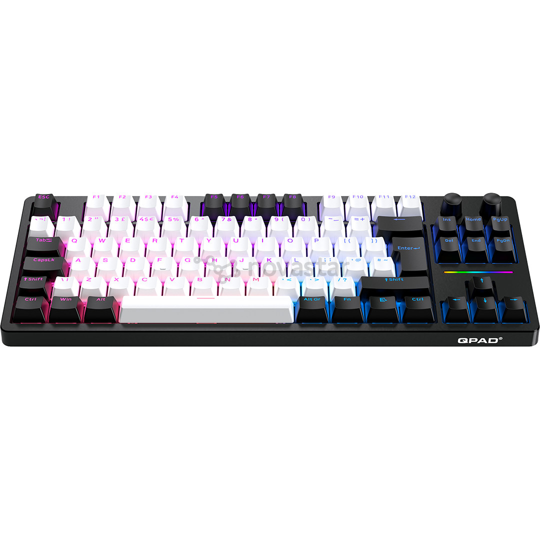 QPAD Loop TKL Model 3, US, balta/juoda - Belaidė klaviatūra 422020-UK