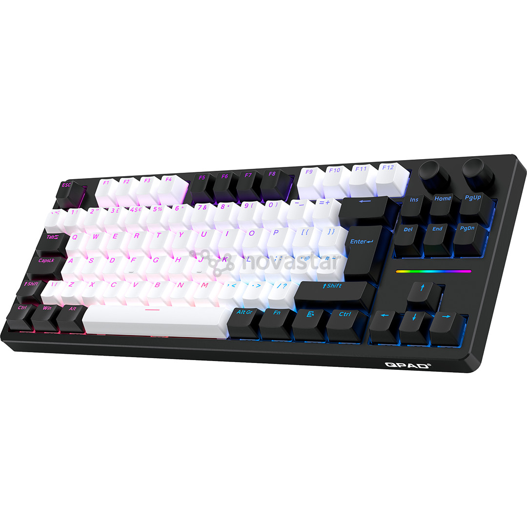 QPAD Loop TKL Model 3, US, balta/juoda - Belaidė klaviatūra
