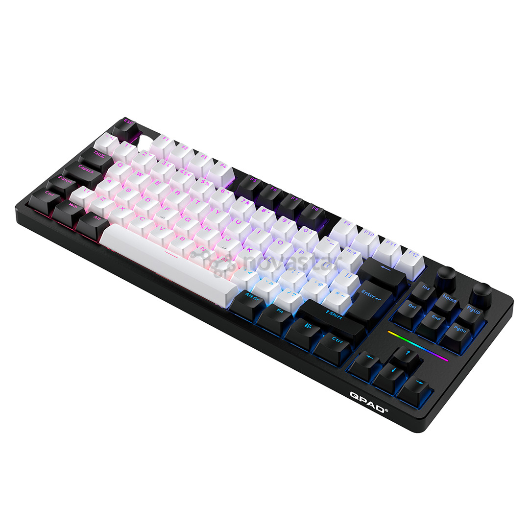 QPAD Loop TKL Model 3, US, balta/juoda - Belaidė klaviatūra