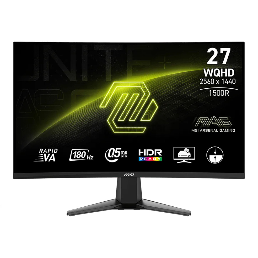 MSI MAG 27CQ6F, 27'', WQHD, Rapid VA, 180 Hz, lenktas, juodas - Monitorius 9S6-3CD91M-030
