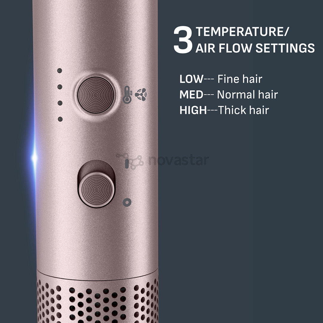 Rowenta Air Nano, 950 W, rožinės - Plaukų formavimo šukos