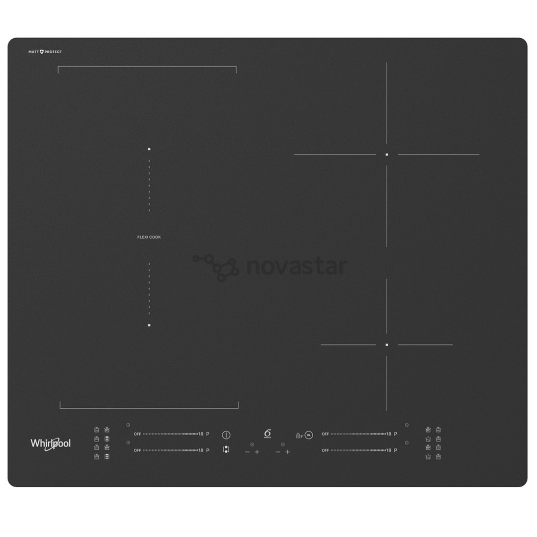 Whirlpool, width 59 cm, black - Built-in induction hob