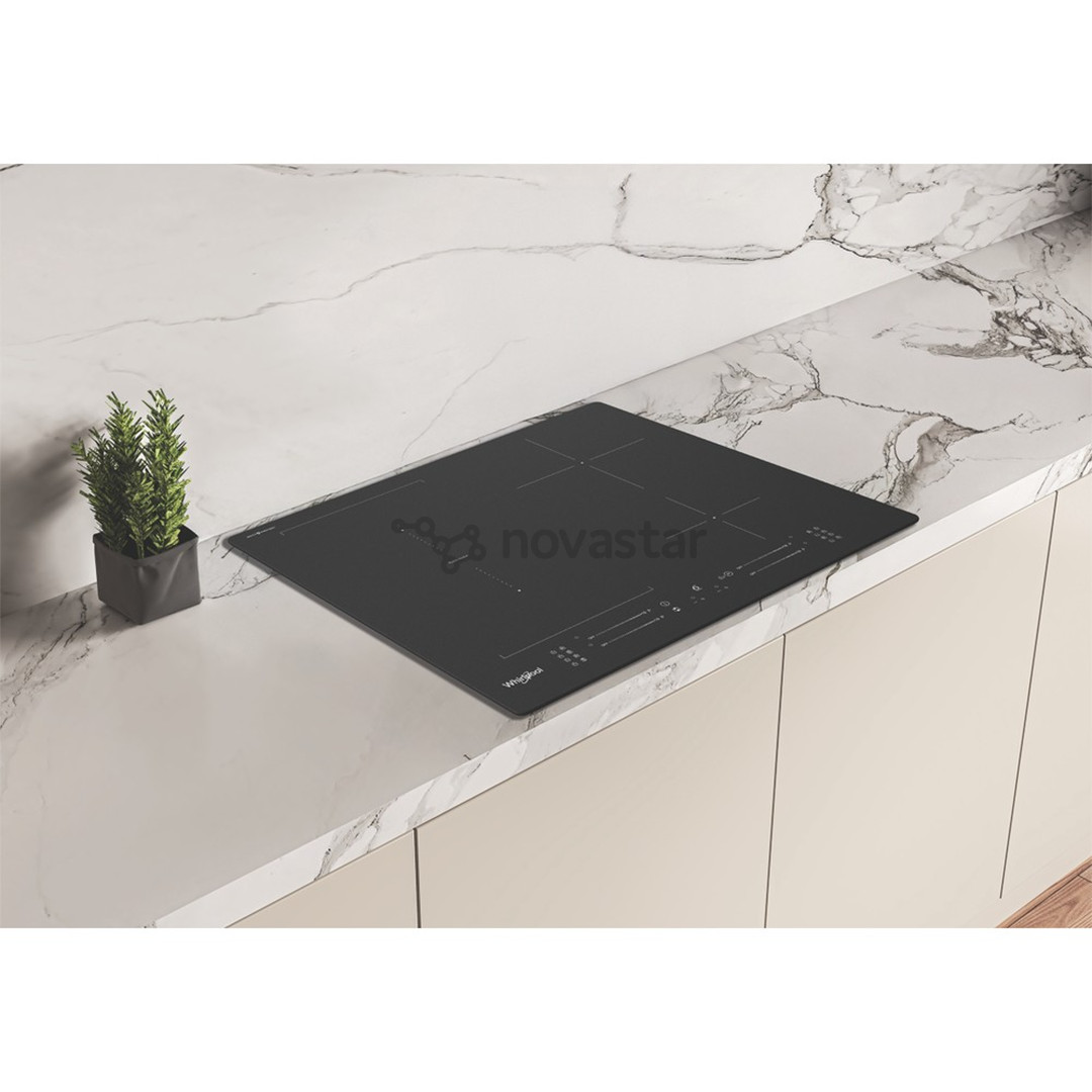 Whirlpool, width 59 cm, black - Built-in induction hob