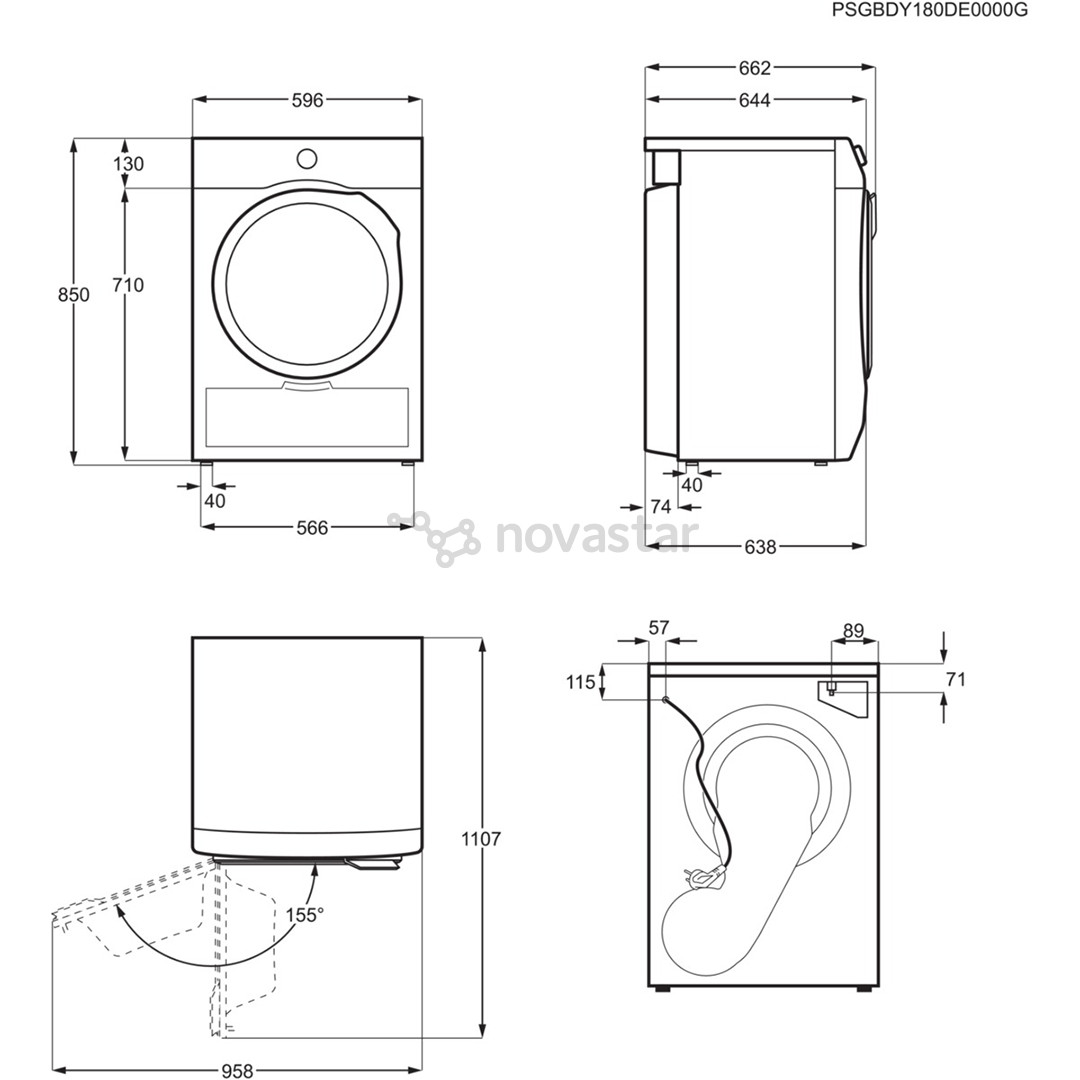Electrolux 600 Series GentleCare, 9 kg, depth 63.8 cm - Clothes dryer