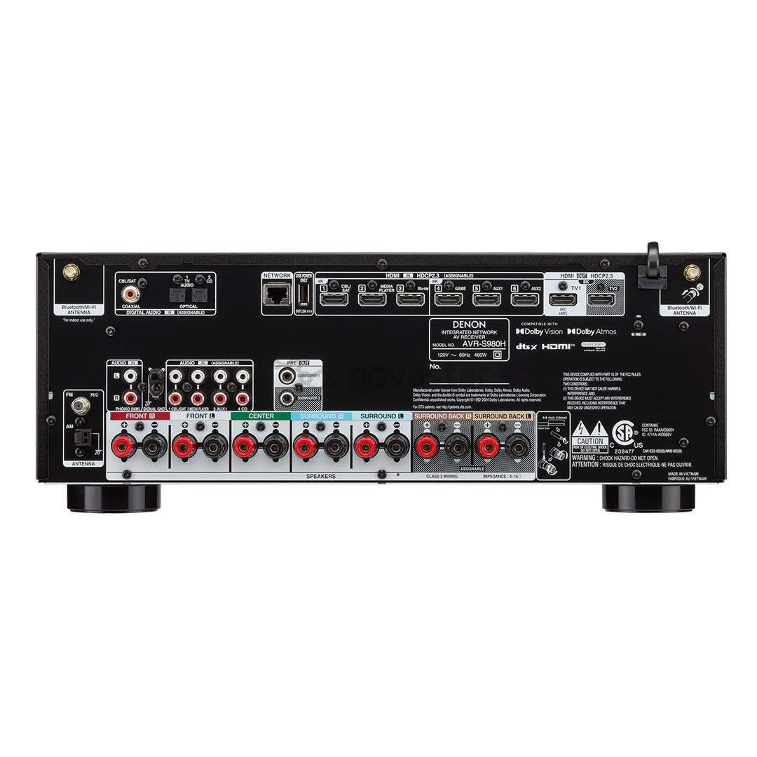 Denon AVR-S980H, 7.2, 4K/8K, juodas - Imtuvas