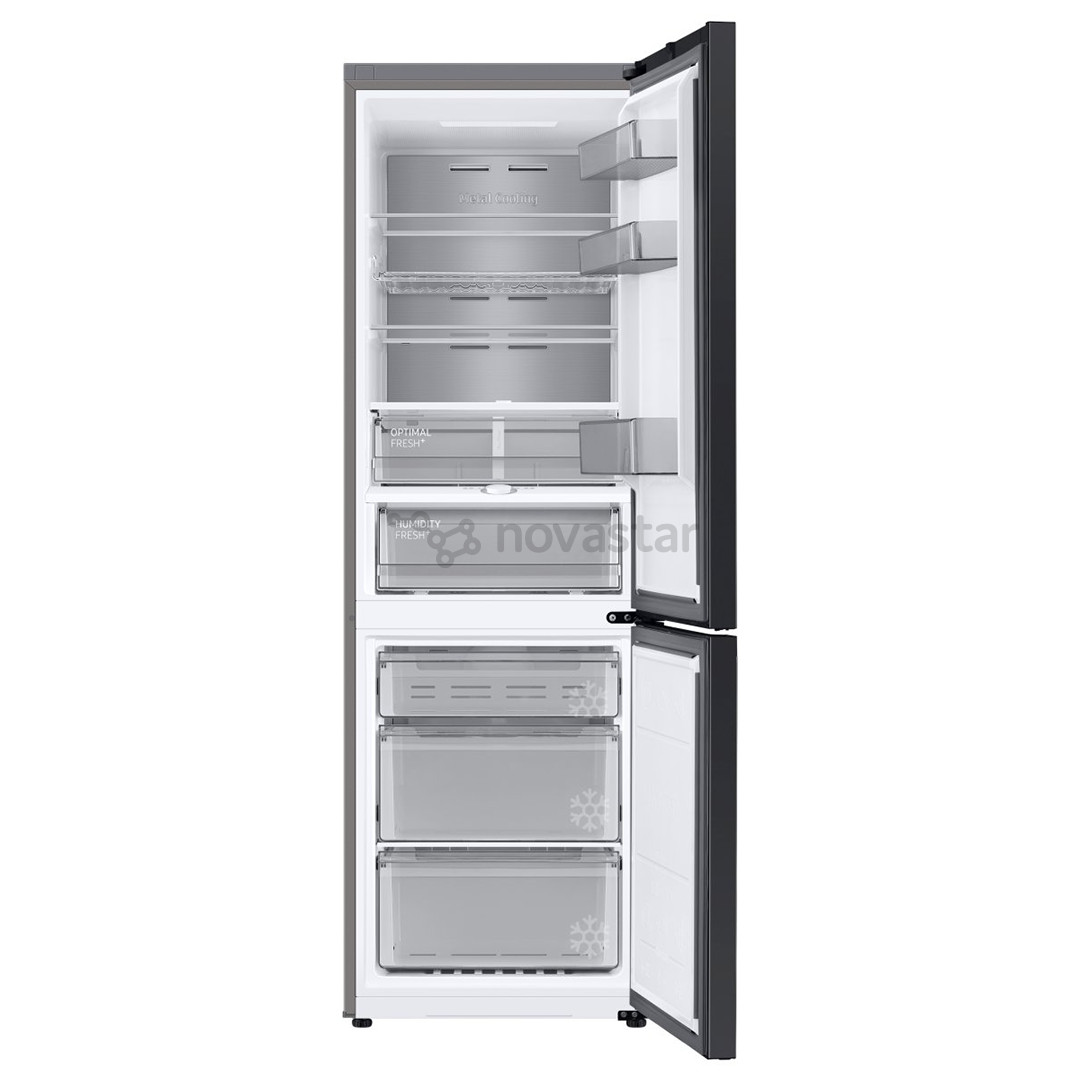 Šaldytuvas Samsung BeSpoke, NoFrost, 186 cm, 344 L, juodas