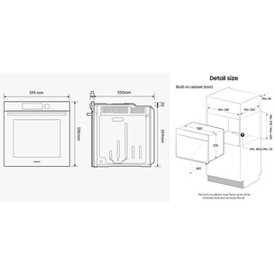 Samsung Bespoke, SmartThings Cooking, katalizė, 76 L, juoda - Įmontuojama orkaitė