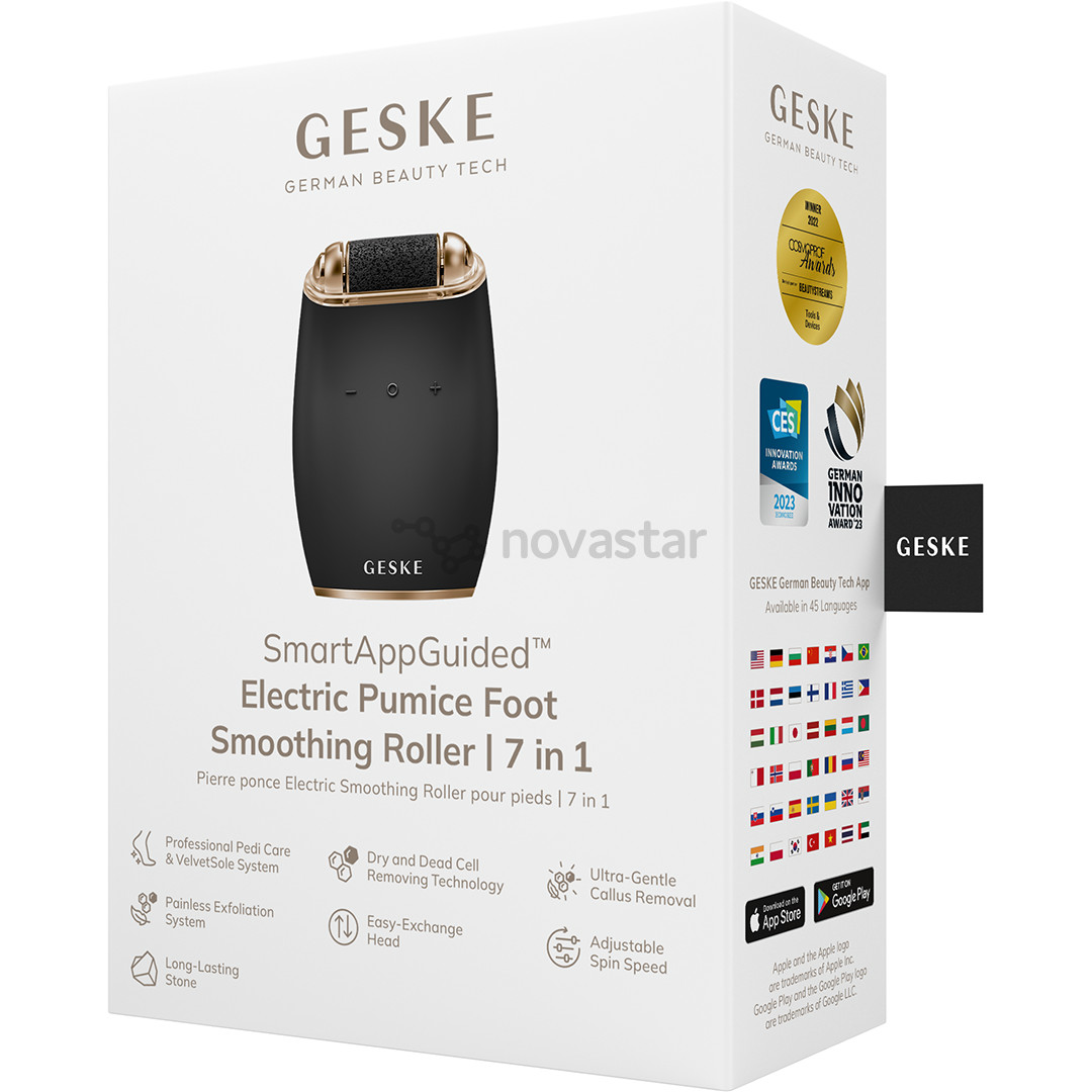 Geske SmartAppGuided, 7-in1, pilkas - Elektrinis pėdų šveitiklis su pemza