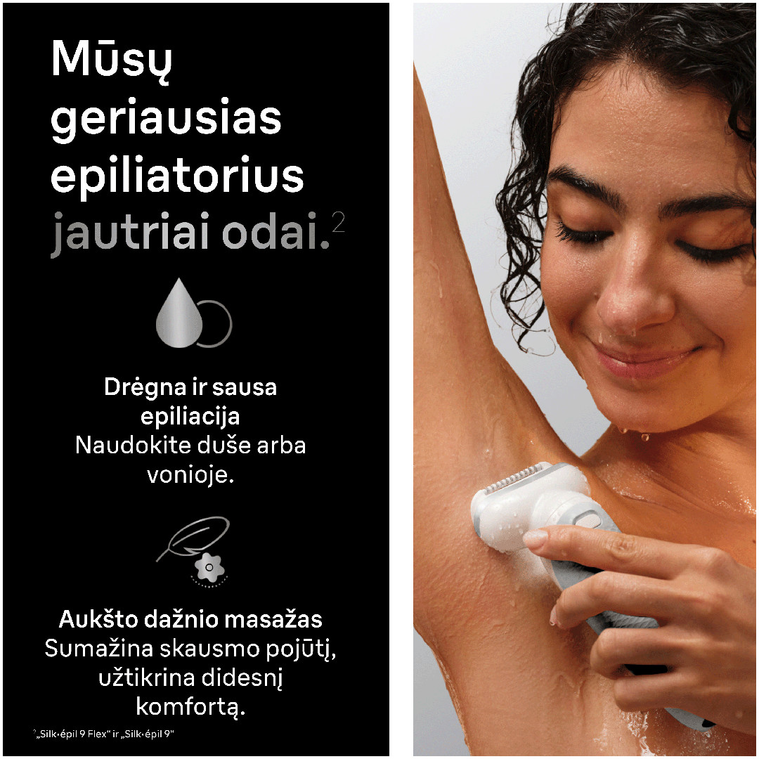 Braun Silk-epil 9, Wet & Dry, белый - Эпилятор