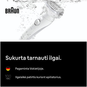 Braun Silk-epil 9, Wet & Dry, белый - Эпилятор