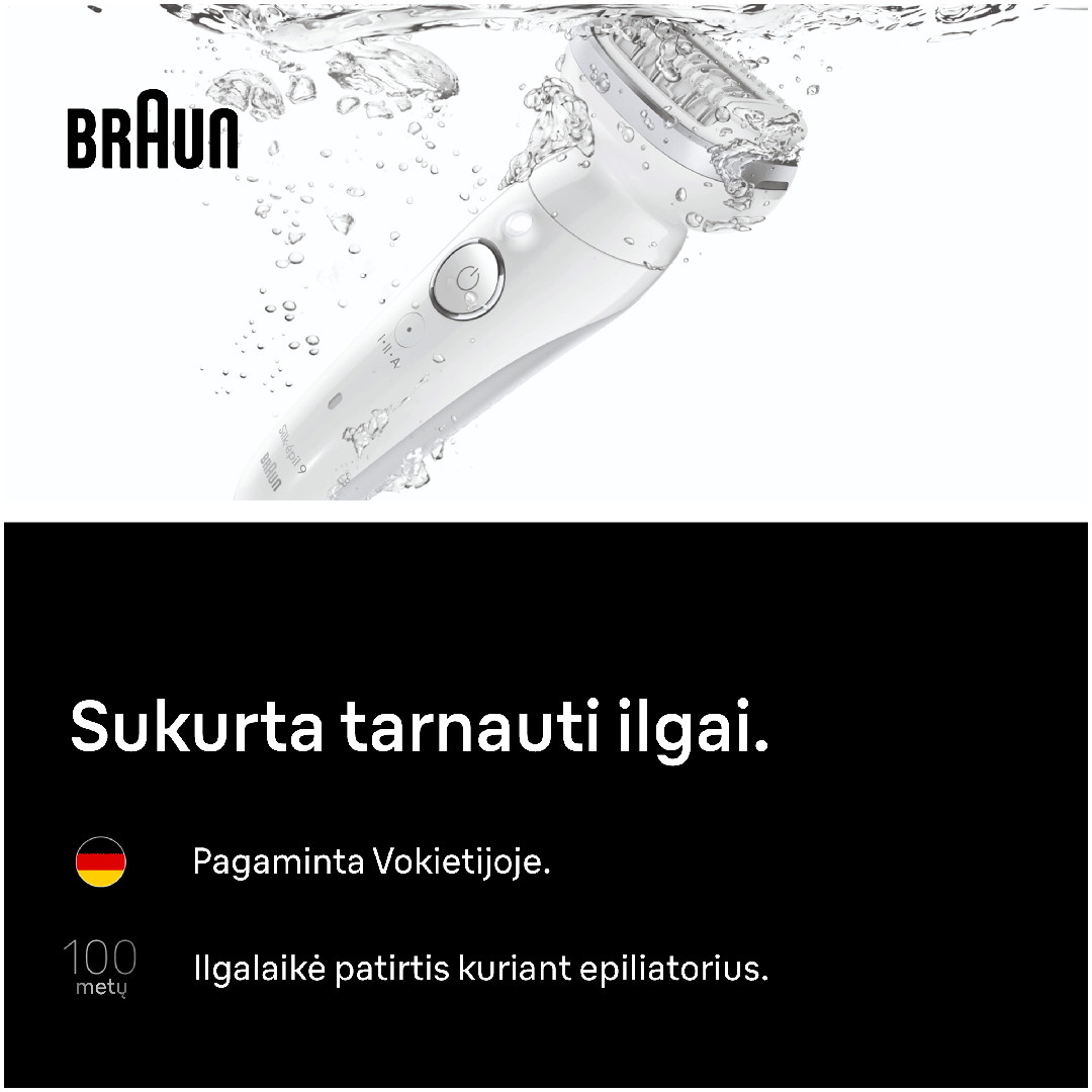 Braun Silk-epil 9, Wet & Dry, белый - Эпилятор