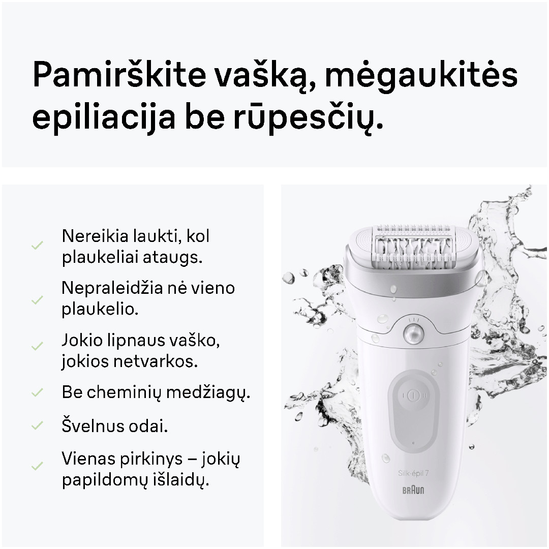 Braun Silk epil 7, белый - Эпилятор