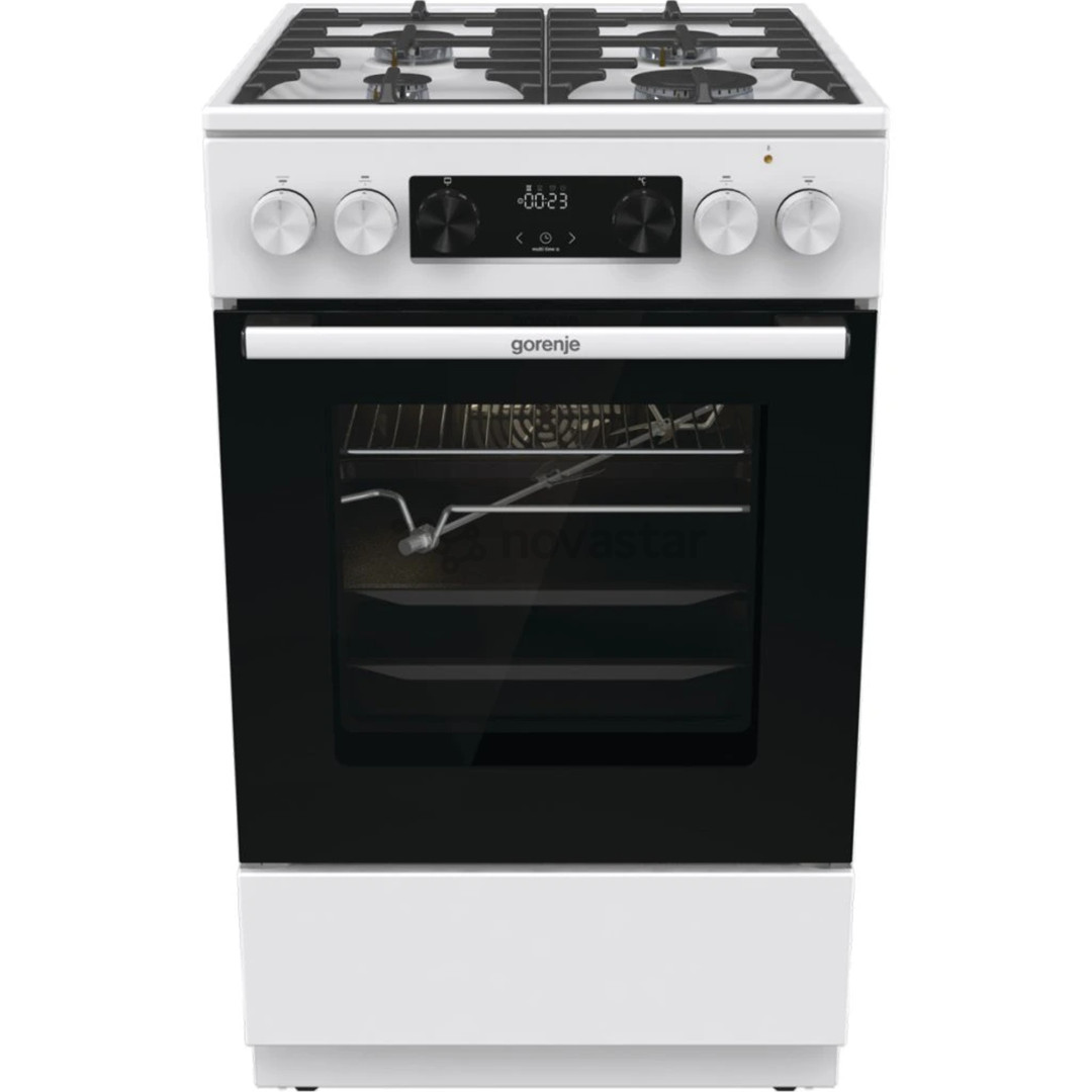 Gorenje, 70 L, plotis 50 cm, balta - Dujinė viryklė su elektrine orkaite GKS5C75WF