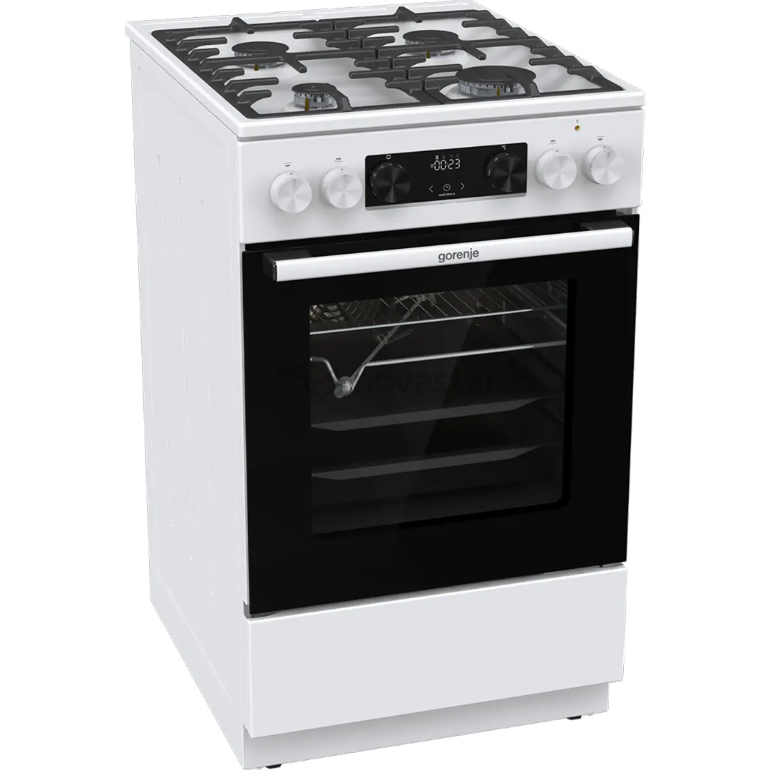 Gorenje, 70 L, plotis 50 cm, balta - Dujinė viryklė su elektrine orkaite