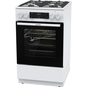 Gorenje, 70 L, plotis 50 cm, balta - Dujinė viryklė su elektrine orkaite