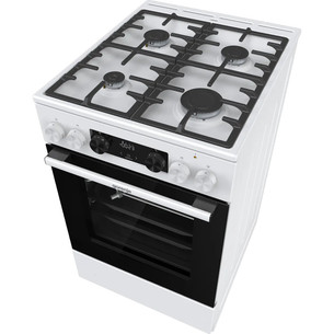 Gorenje, 70 L, plotis 50 cm, balta - Dujinė viryklė su elektrine orkaite