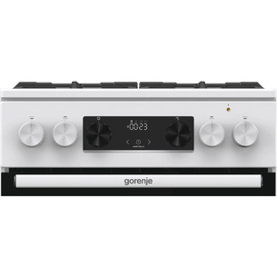 Gorenje, 70 L, plotis 50 cm, balta - Dujinė viryklė su elektrine orkaite