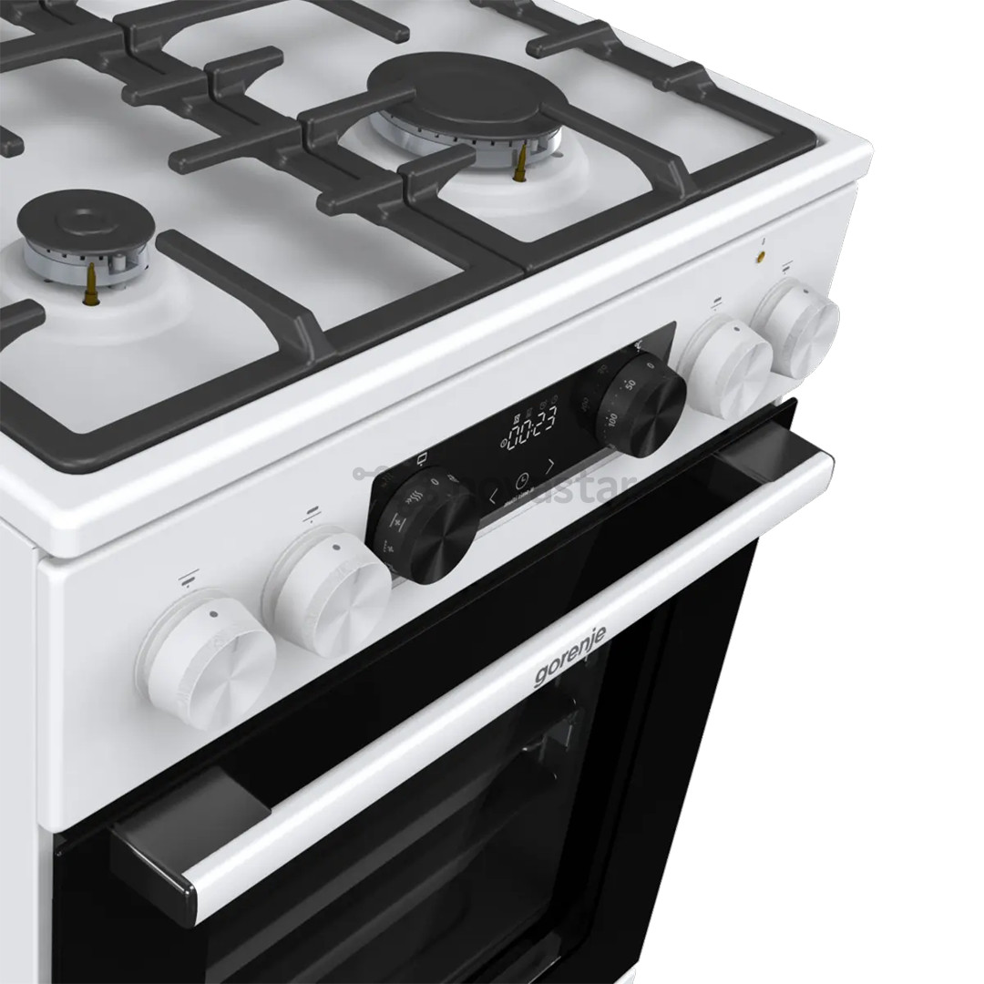 Gorenje, 70 L, plotis 50 cm, balta - Dujinė viryklė su elektrine orkaite