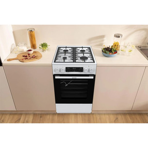 Gorenje, 70 L, plotis 50 cm, balta - Dujinė viryklė su elektrine orkaite