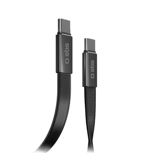 SBS Slim charging and data cable, 60 Вт, 1 м, USB-C, черный - Кабель TECABLETCCFLAT60K