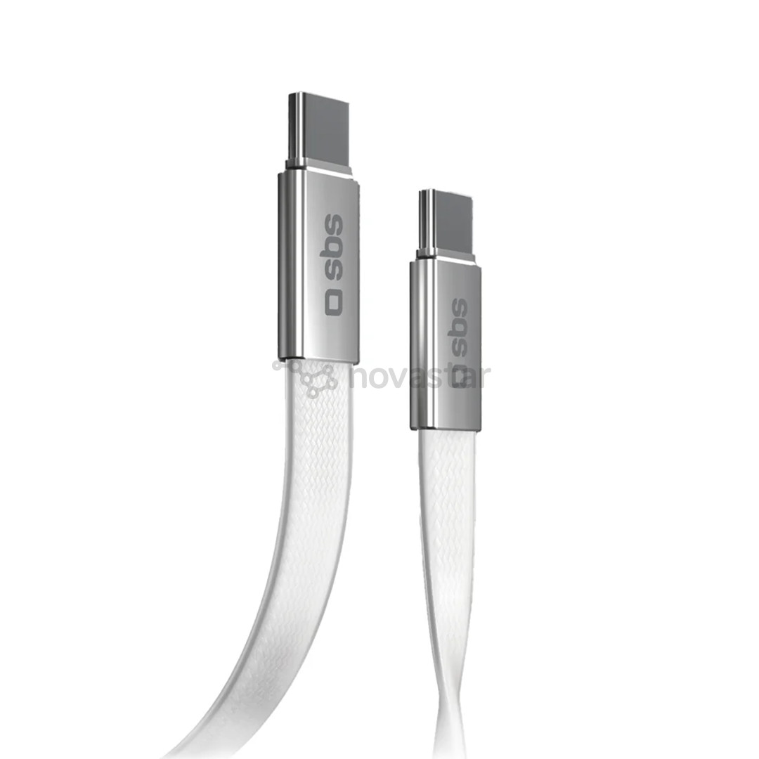 SBS Slim charging and data cable, 60 Вт, 1 м, USB-C, белый - Кабель