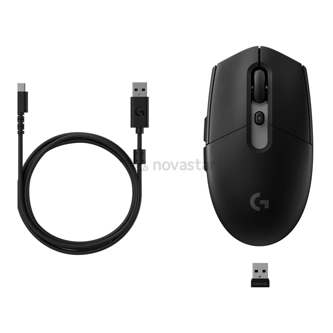 Logitech G305 X Superlight, juoda - Belaidė pelė